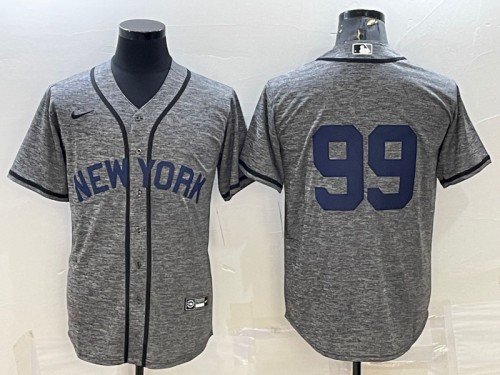 Men's New York Yankees #99 Aaron Judgey Gray Cool Base Stitched Jersey